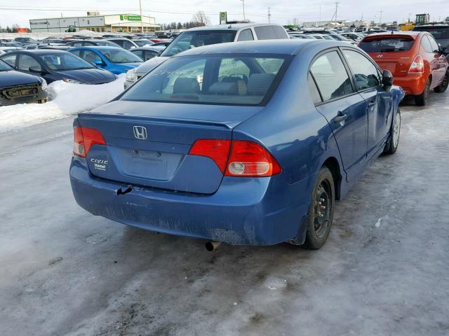 2HGFA16238H000928 - 2008 HONDA CIVIC DX BLUE photo 4