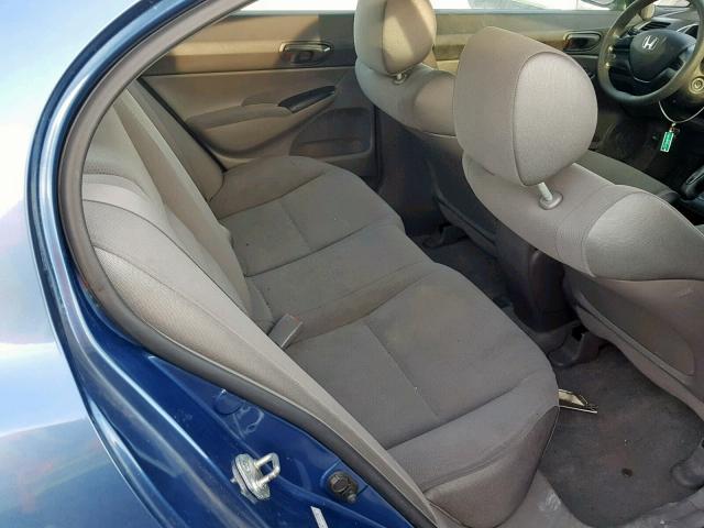 2HGFA16238H000928 - 2008 HONDA CIVIC DX BLUE photo 6