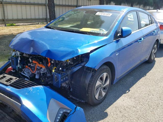 KMHC75LCXHU057172 - 2017 HYUNDAI IONIQ SEL BLUE photo 2