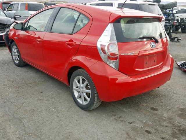 JTDKDTB35D1537548 - 2013 TOYOTA PRIUS C RED photo 3