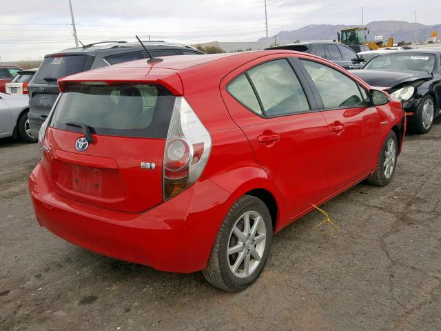 JTDKDTB35D1537548 - 2013 TOYOTA PRIUS C RED photo 4