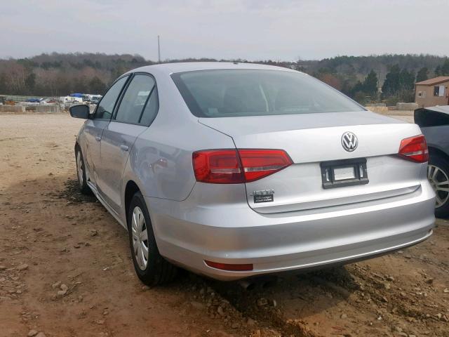 3VW2K7AJ4FM409169 - 2015 VOLKSWAGEN JETTA BASE SILVER photo 3