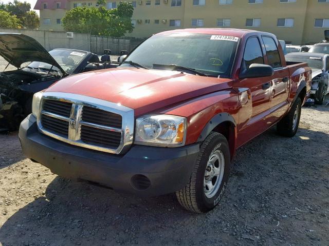 1D7HW28K66S527711 - 2006 DODGE DAKOTA QUA RED photo 2