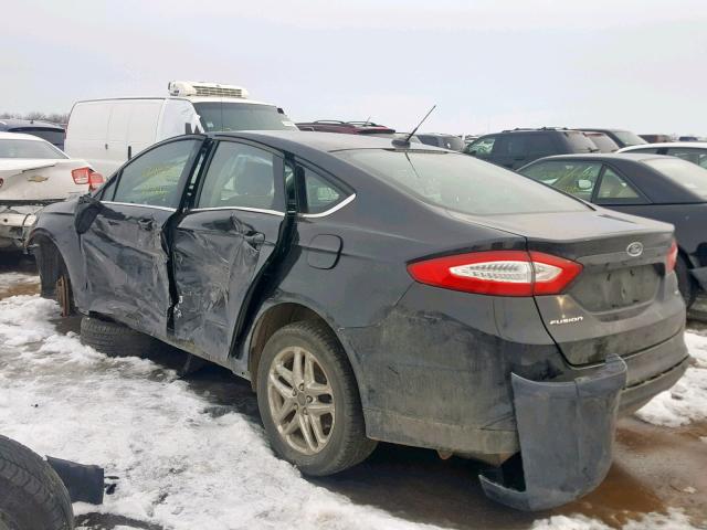 3FA6P0H73DR306953 - 2013 FORD FUSION SE BLACK photo 3