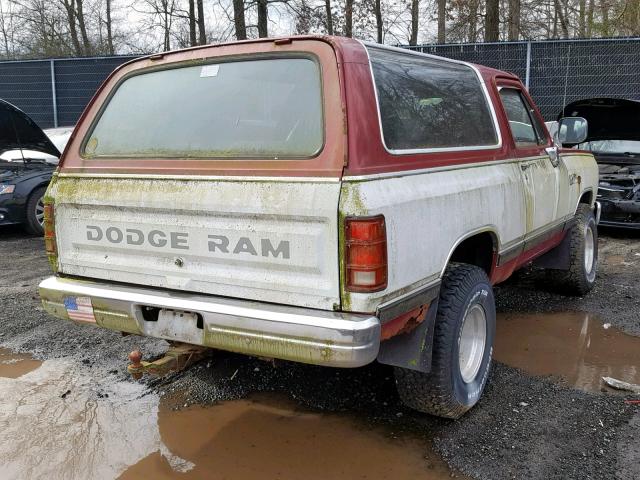 3B4GW02W4JM824657 - 1988 DODGE RAMCHARGER RED photo 4