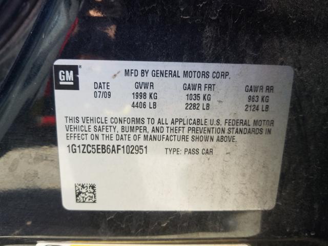 1G1ZC5EB6AF102951 - 2010 CHEVROLET MALIBU 1LT  照片 10