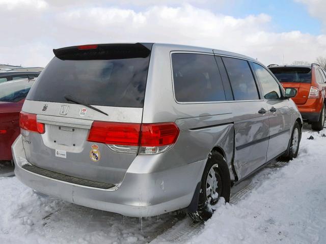 5FNRL38229B051424 - 2009 HONDA ODYSSEY LX SILVER photo 4