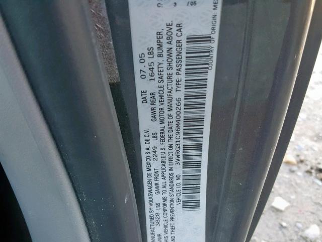 3VWRG31C96M400266 - 2006 VOLKSWAGEN NEW BEETLE Grafit foto 10