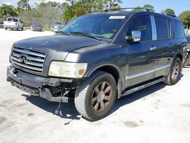 5N3AA08A44N801170 - 2004 INFINITI QX56 GRAY photo 2