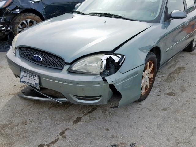 1FAFP56U77A104301 - 2007 FORD TAURUS SEL GREEN photo 9