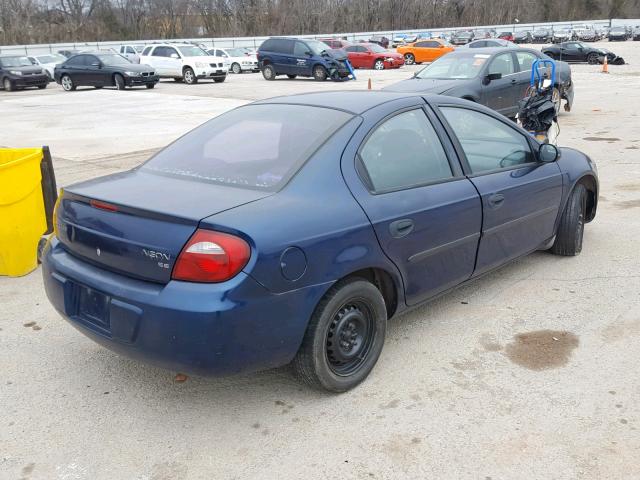 1B3ES26C13D104055 - 2003 DODGE NEON SE BLUE photo 4