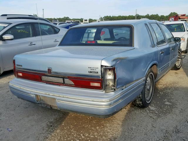 1LNLM81W7PY621293 - 1993 LINCOLN TOWN CAR E BLUE photo 4