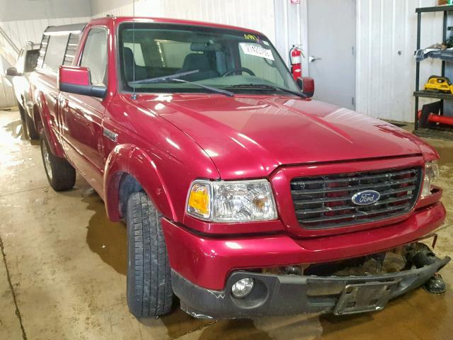 1FTYR10D59PA04373 - 2009 FORD RANGER RED photo 1