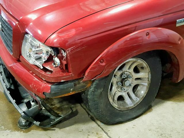 1FTYR10D59PA04373 - 2009 FORD RANGER RED photo 9