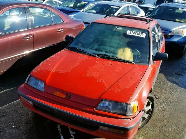 2HGED6452MH572483 - 1991 HONDA CIVIC DX RED photo 2