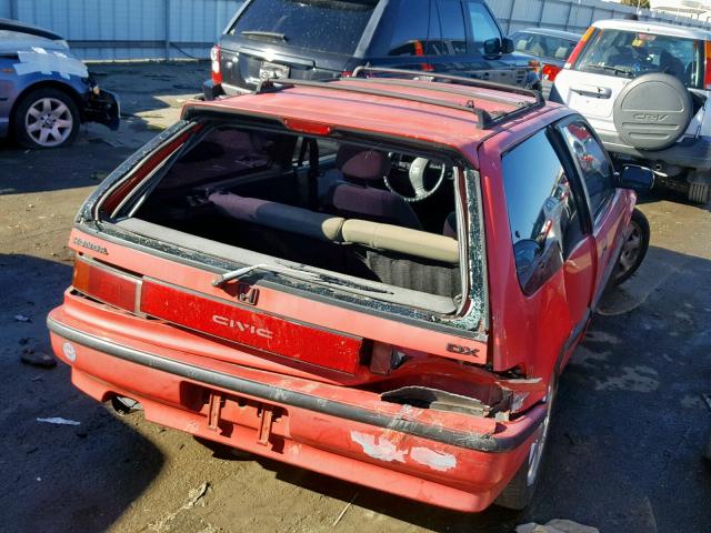 2HGED6452MH572483 - 1991 HONDA CIVIC DX RED photo 4