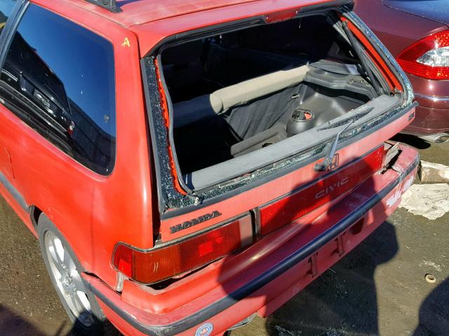 2HGED6452MH572483 - 1991 HONDA CIVIC DX RED photo 9