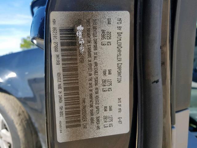 2C3LA43R87H861450 - 2007 CHRYSLER 300 BLACK photo 10