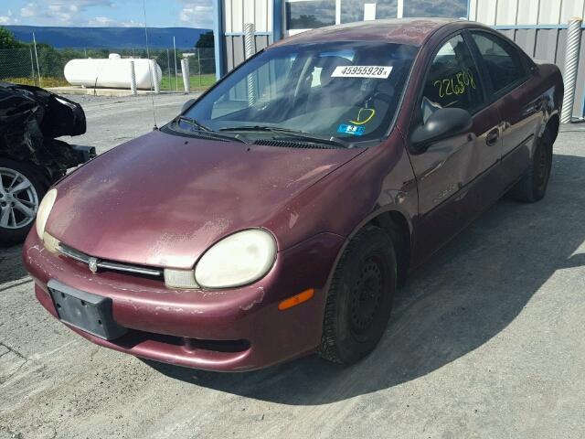 1B3ES46C21D112643 - 2001 DODGE NEON SE BURGUNDY photo 2