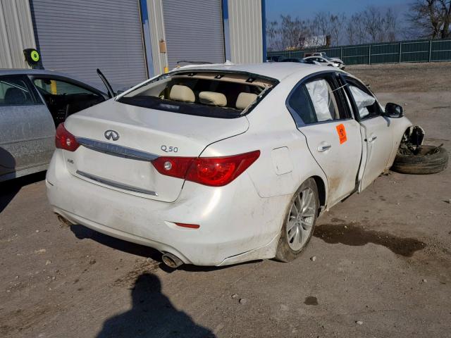 JN1BV7AR4EM690967 - 2014 INFINITI Q50 BASE WHITE photo 4