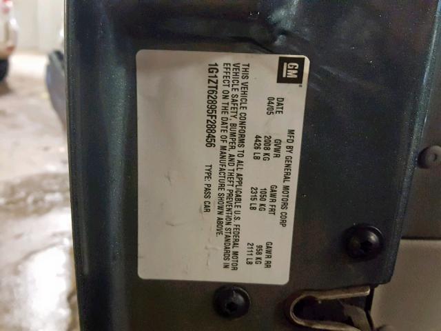 1G1ZT62895F288456 - 2005 CHEVROLET MALIBU MAX GRAY photo 10