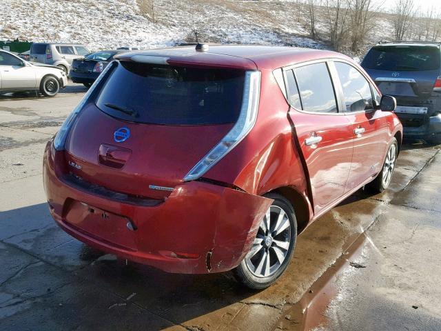 1N4AZ0CP1DC404499 - 2013 NISSAN LEAF S RED photo 4