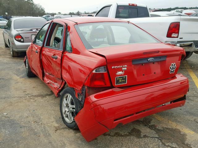 1FAFP34N17W277685 - 2007 FORD FOCUS ZX4 RED photo 3