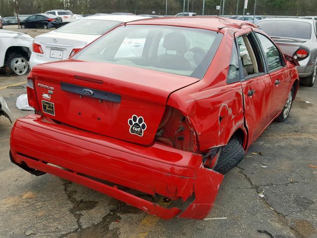1FAFP34N17W277685 - 2007 FORD FOCUS ZX4 RED photo 4