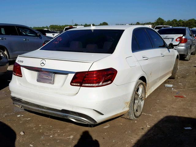 WDDHF5KB1EA880453 - 2014 MERCEDES-BENZ E 350 WHITE photo 4