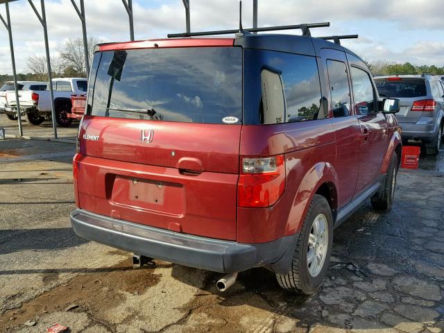 5J6YH18758L014290 - 2008 HONDA ELEMENT EX RED photo 4