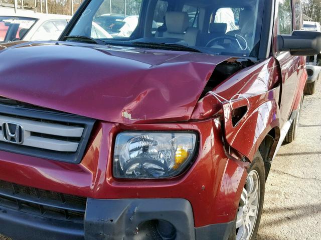 5J6YH18758L014290 - 2008 HONDA ELEMENT EX RED photo 9