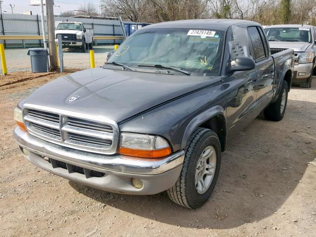 1D7HL48N54S589774 - 2004 DODGE DAKOTA QUA GRAY photo 2