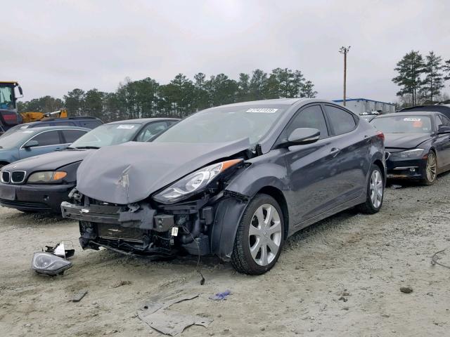 5NPDH4AE1CH092318 - 2012 HYUNDAI ELANTRA GRAY photo 2