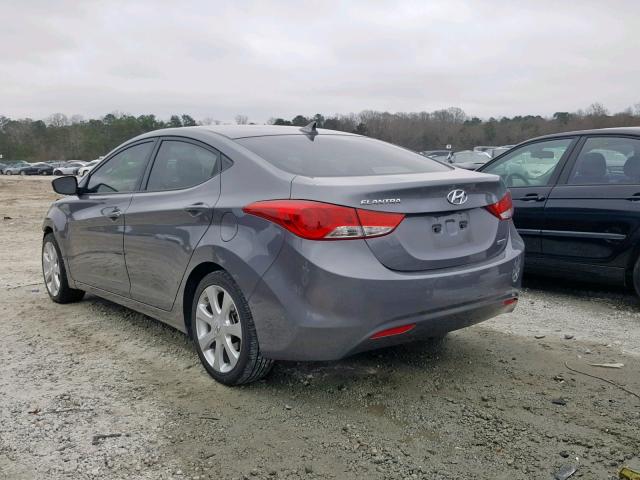 5NPDH4AE1CH092318 - 2012 HYUNDAI ELANTRA GRAY photo 3