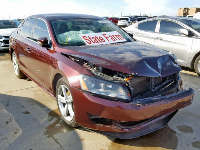 1VWBP7A34DC058541 - 2013 VOLKSWAGEN PASSAT SE MAROON photo 1