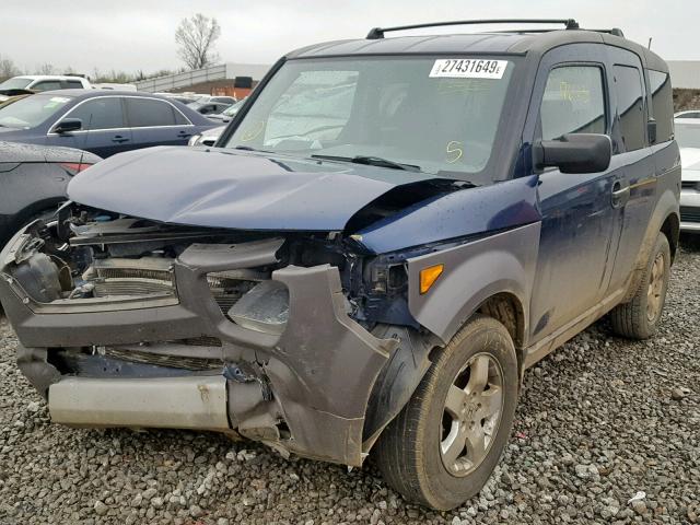 5J6YH285X3L012838 - 2003 HONDA ELEMENT EX BLUE photo 2