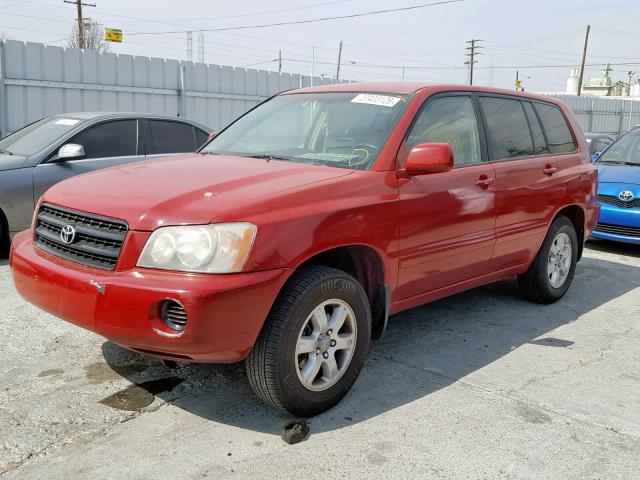 JTEGF21A220029451 - 2002 TOYOTA HIGHLANDER RED photo 2