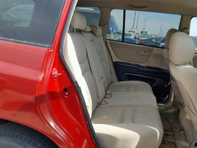 JTEGF21A220029451 - 2002 TOYOTA HIGHLANDER RED photo 6