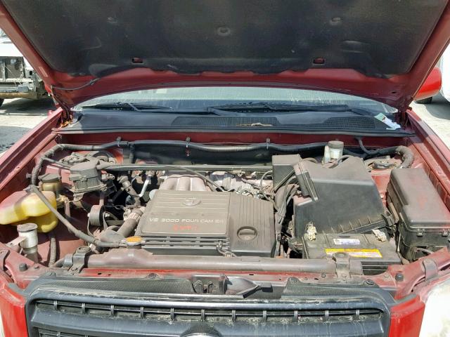 JTEGF21A220029451 - 2002 TOYOTA HIGHLANDER RED photo 7