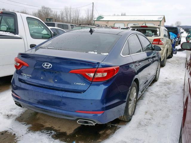 5NPE34AF9FH229313 - 2015 HYUNDAI SONATA SPO BLUE photo 4