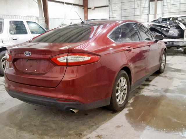 3FA6P0G70FR104477 - 2015 FORD FUSION S RED photo 4