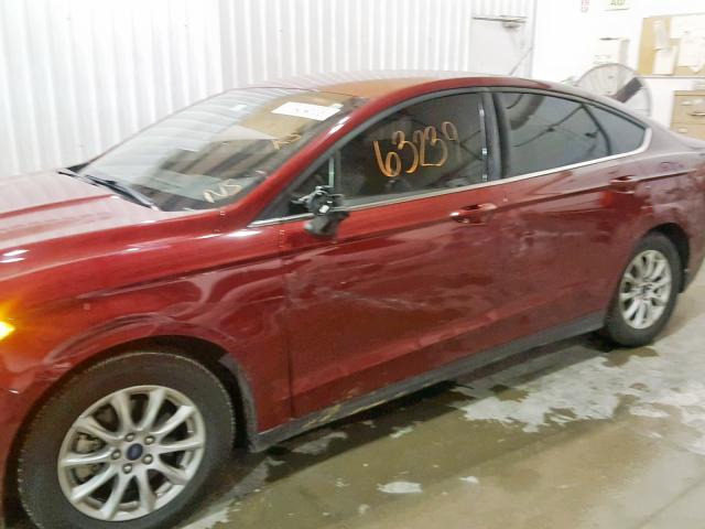 3FA6P0G70FR104477 - 2015 FORD FUSION S RED photo 9