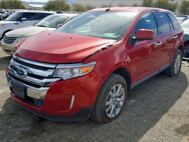 2FMDK4JC6BBA31309 - 2011 FORD EDGE SEL RED photo 2