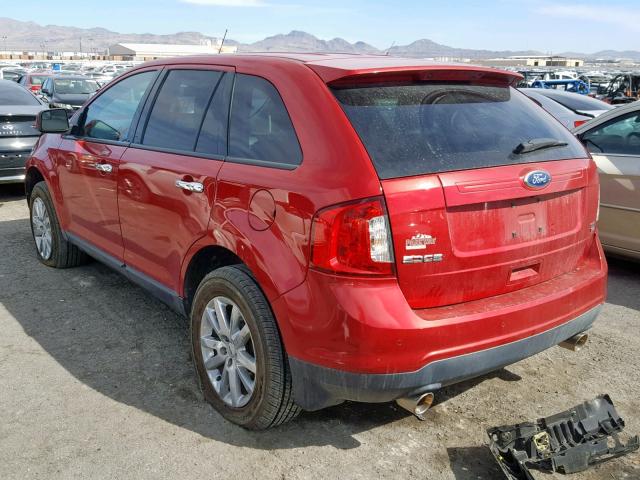 2FMDK4JC6BBA31309 - 2011 FORD EDGE SEL RED photo 3