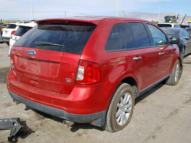 2FMDK4JC6BBA31309 - 2011 FORD EDGE SEL RED photo 4