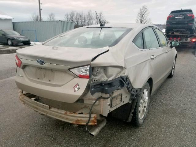 3FA6P0G74FR148580 - 2015 FORD FUSION S TAN photo 4