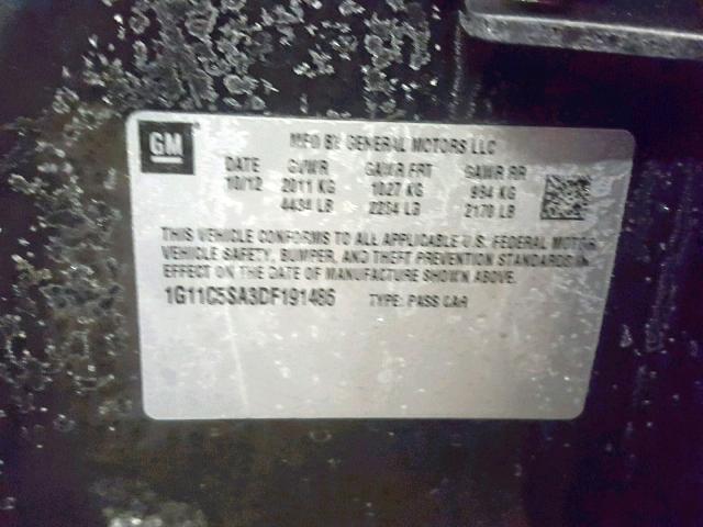 1G11C5SA3DF191486 - 2013 CHEVROLET MALIBU 1LT 黑色 照片 10