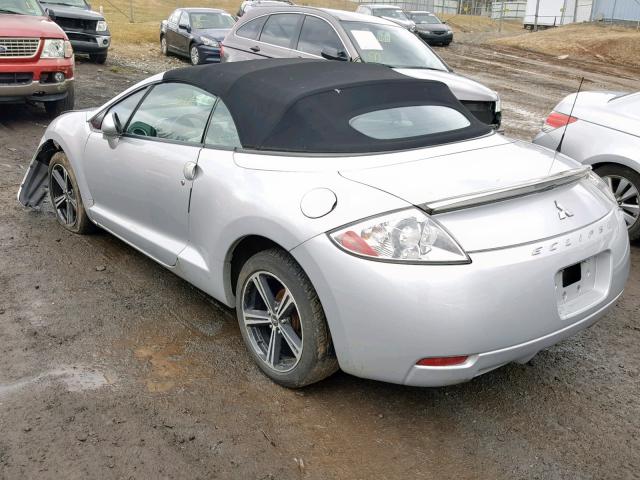 4A3AL25F37E062524 - 2007 MITSUBISHI ECLIPSE SP SILVER photo 3