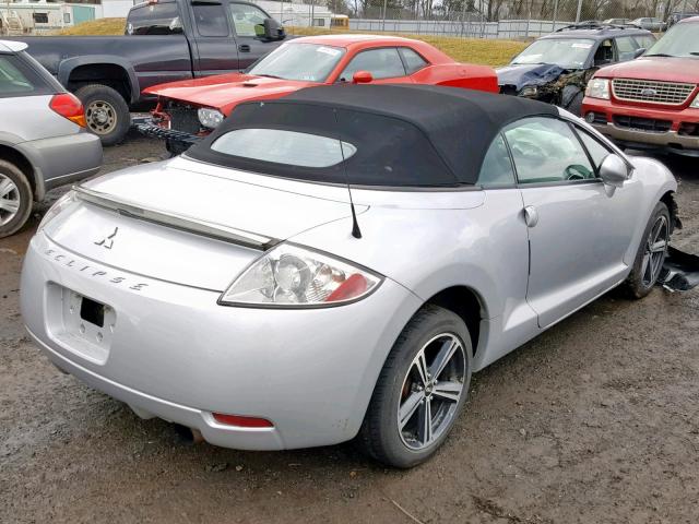 4A3AL25F37E062524 - 2007 MITSUBISHI ECLIPSE SP SILVER photo 4