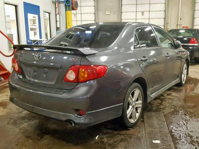 1NXBE40E99Z104811 - 2009 TOYOTA COROLLA XR GRAY photo 4